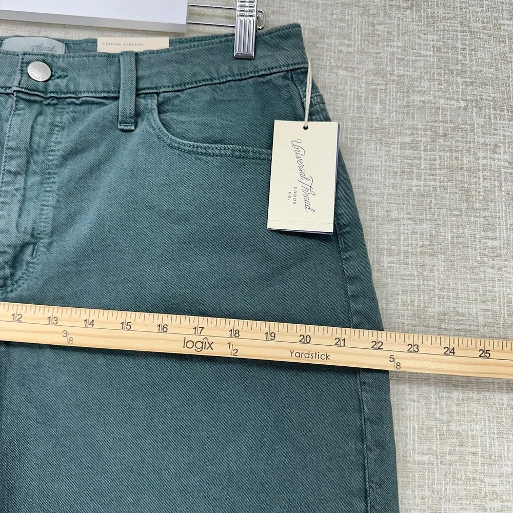 Universal Thread Shorts Womens 12 Teal Vintage Bermuda 7 Inseam‎ Raw Hem Stretch
